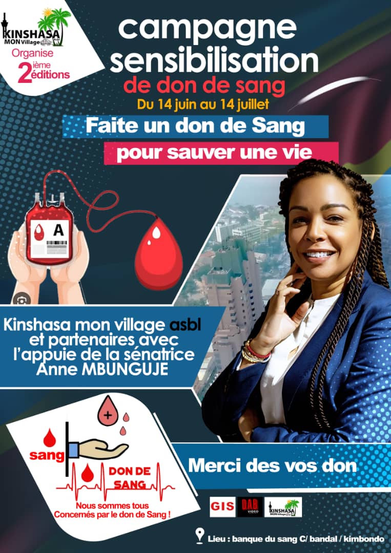 Rdc/ &laquo;&nbsp;Un Cœur pour la Vie&nbsp;&raquo; : Kinshasa se Mobilise pour le Don de&nbsp;Sang