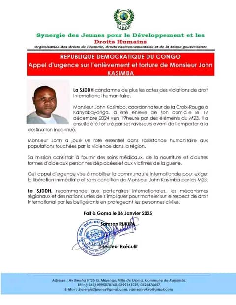 RDC : La SJDDH Dénonce les Violations des Droits Humains par le&nbsp;M23