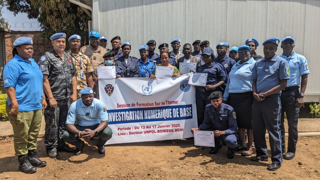 RDC/Beni : Fin de la Formation sur l’Investigation Numérique Organisée par la Police de la MONUSCO, UNPOL, en Faveur des Policiers&nbsp;Congolais