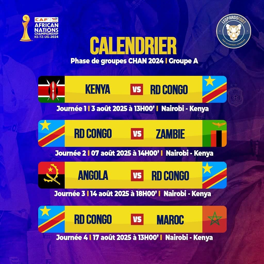 CHAN 2024 : Les Léopards A’ prêts à rugir face au Kenya dès le 3&nbsp;août