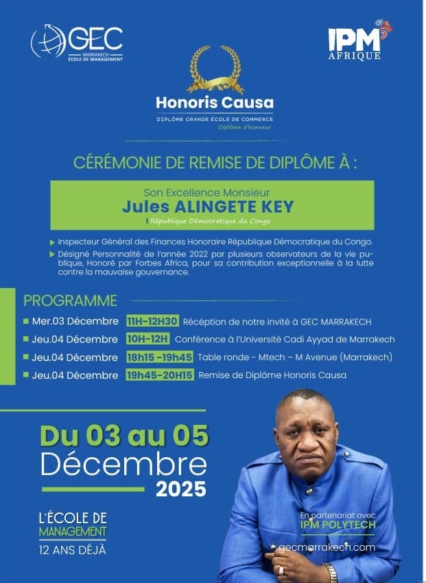 Marrakech 2025 — Table ronde sur le leadership et la gouvernance : Jules Alingete, invité d’honneur et symbole de&nbsp;probité