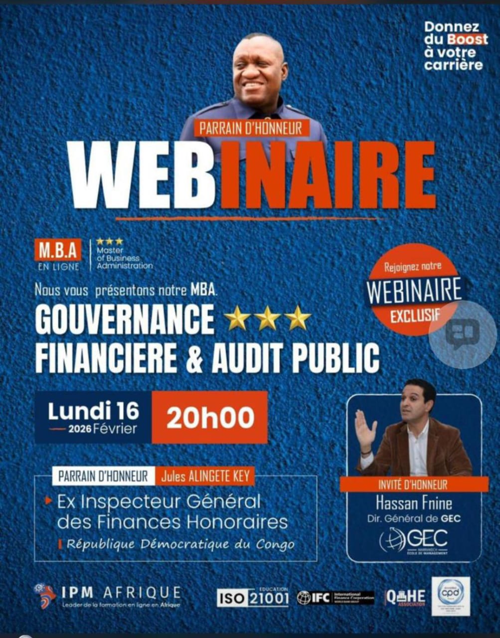 RDC—Gouvernance financière et audit public : un webinaire d’exception pour booster les carrières